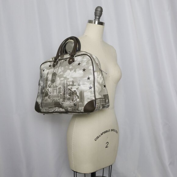 90s Jean Paul Gaultier Landmarks Leather Bag with JPG Bag Charm - Picture 2 of 15